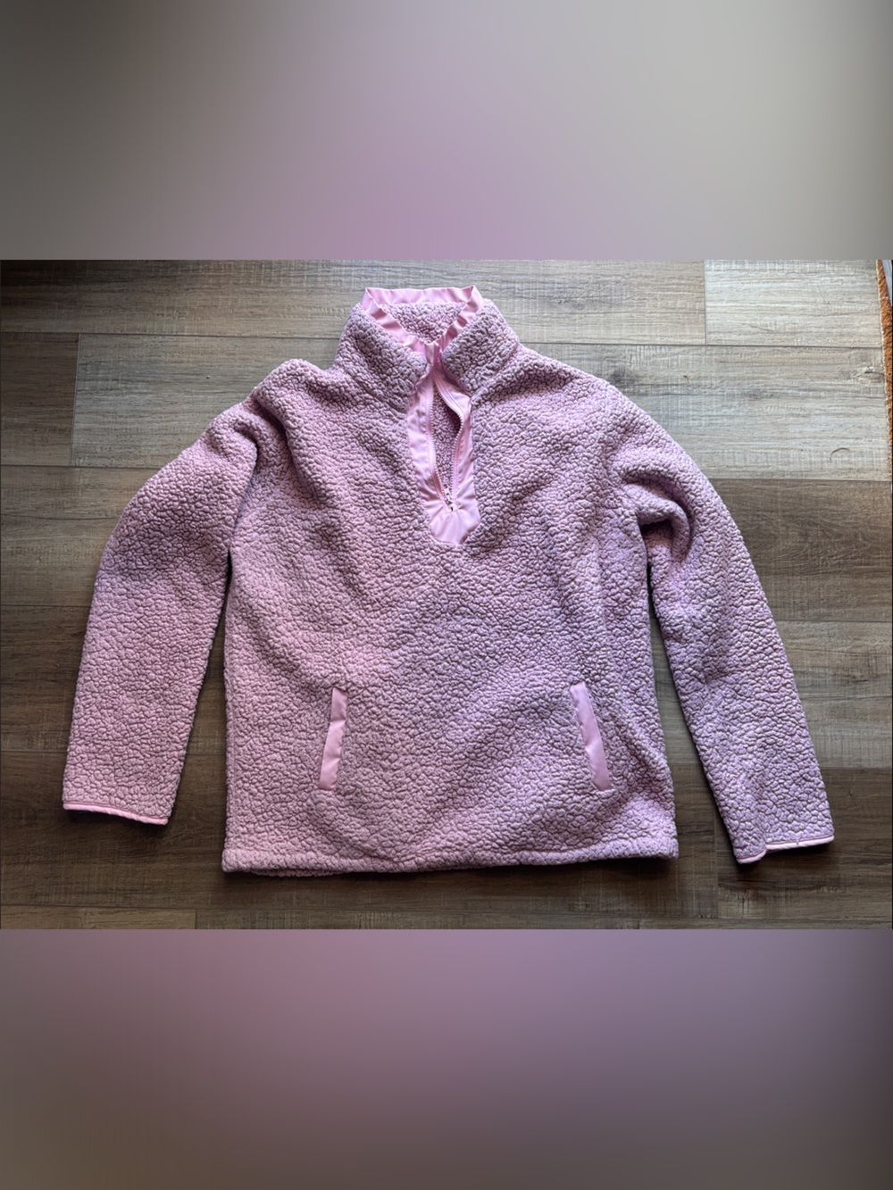 Large Pink Sherpa Pullover Jacket